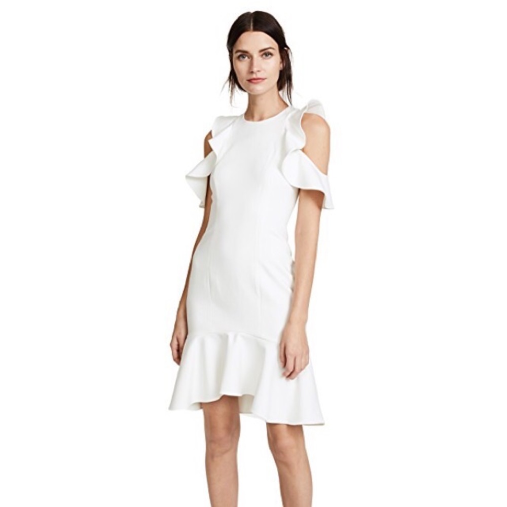 Cinq A Sept Micah Ruffle Sleeve Sheath Dress, sz 4